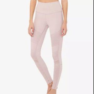 Alo Yoga Women’s High Waist Moto Legging Lavender Cloud Glossy Size L